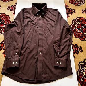 Joseph Banks Travelers Collection Long Sleeve Dress Shirt Maroon Size Medium